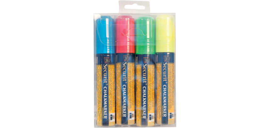 Securit Chalk Marker SMA-720 square 7-15mm assorted set of 4 pieces