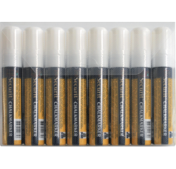 Krijtstift Securit SMA-720 blok wit 7-15mm blister à 8 stuks