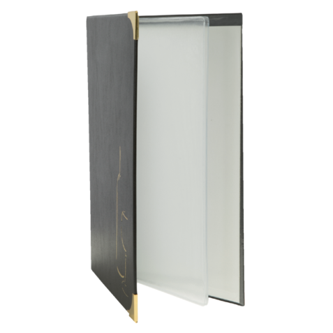 Carte des vins Securit 4x 2 pochettes noir