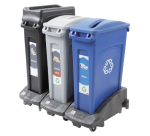 Black Rubbermaid Mobile Cart for Slim Jim Trash Can