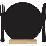 Chalkboard Securit board 240x250x60mm wooden base