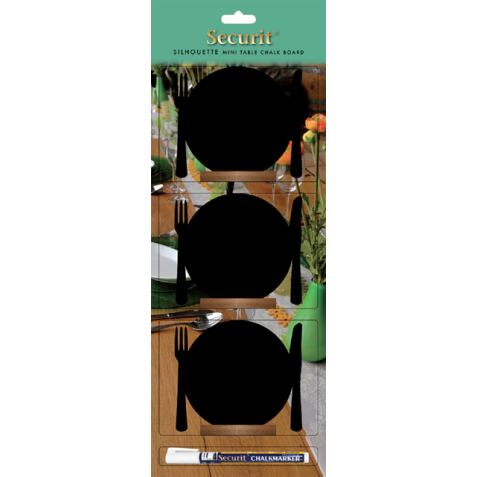 Krijtbord Securit bord 10x12cm houten voet 3 stuks