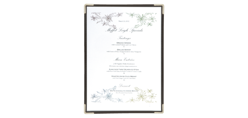 Securit Menu Cover A4 1 panel/2 transparent pages 3 pieces