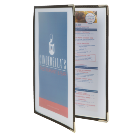 Protège-menu Securit A4 2 volets/4 pages transparent 3 pièces