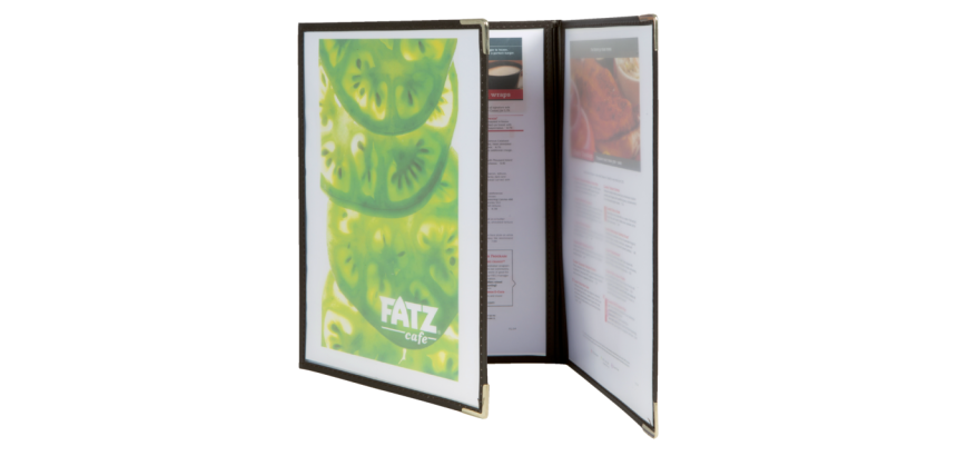 Protège-menu Securit A4 3 volets/6 pages transparent 3 pièces