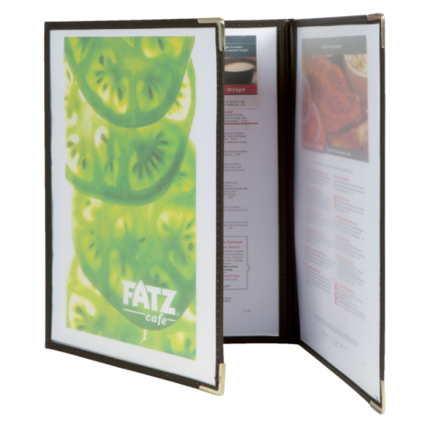 Protège-menu Securit A4 3 volets/6 pages transparent 3 pièces