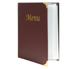 Menukaart Securit A4 4 x 2 tassen wijnrood