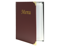 Menukaart Securit A4 4 x 2 tassen wijnrood