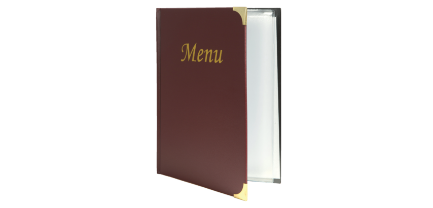 Menuhalter Securit A4 4x 2 Taschen bordeaux