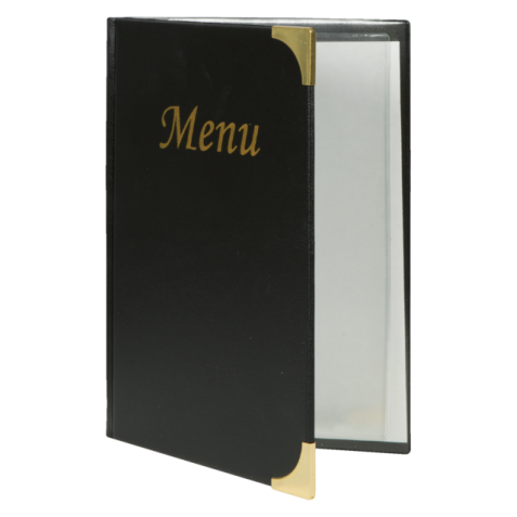 Protège-menu Securit A5 4x2 pochettes  noir