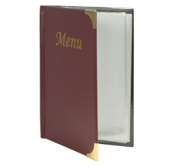 Menukaart Securit A5 4 x 2 tassen wijnrood