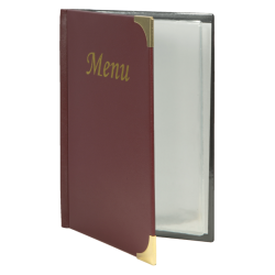 Protège-menu Securit A5 4x2 pochettes bordeaux