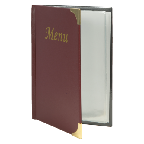 Protège-menu Securit A5 4x 2 pochettes bordeaux