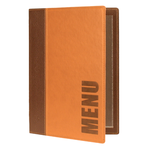 Protège-menu Securit Trendy A5 1x 2 pochettes brun