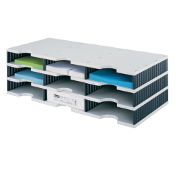 Module de classement Styrodoc A4 9 casiers noir/gris