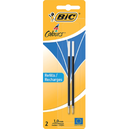 Balpenvulling Bic voor baliepen medium blauw blister à 2 stuks