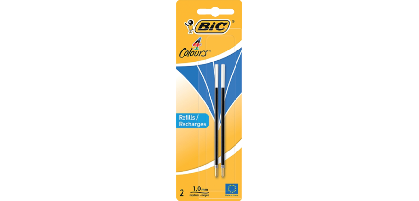 BIC pen counter refill Medium blue blister 2 pieces