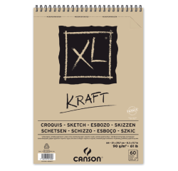 En_bloc dibujo esbozo canson xl kraft din a4 kraft rayado beige espiral 21x29,7 cm 60 hojas 90 gr/m2