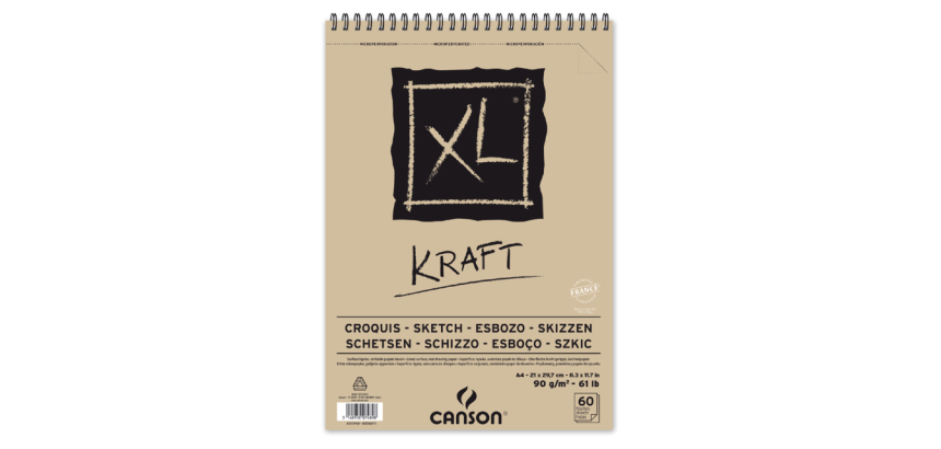 Schetsblok Canons XL Kraft A4 spiraal 60v 90gr