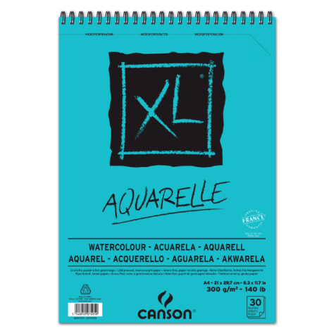 Aquarelblok Canson XL A4 30v 300gr spiraal