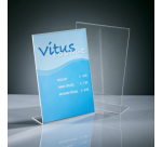 Tabletop display, acrylic, A3 portrait, angled