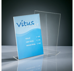 Présentoir de table, acrylique, A3 portrait, incliné