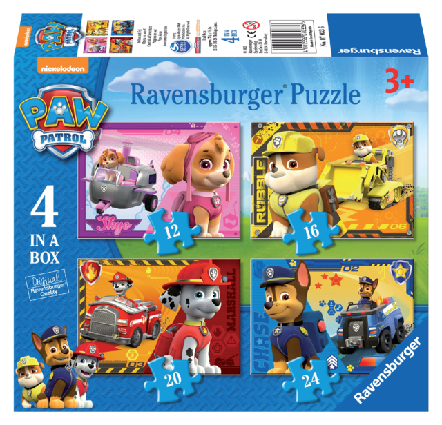 Ravensburger Paw Patrol puzzle pour enfants 4 puzzles - 12+16+20+