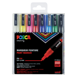 Verfstift Posca PC3M fijn assorti set à 8 stuks