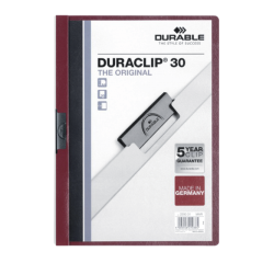 Chemise à clip Durable Duraclip A4 3mm 30 feuilles aubergine