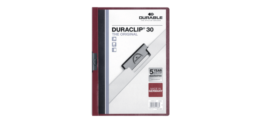 Durable Duraclip A4 Clip Folder 3mm 30 Sheets Eggplant