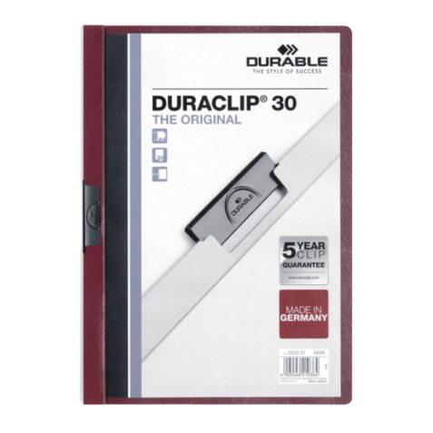 Chemise à clip Durable Duraclip A4 3mm 30 feuilles aubergine