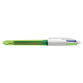 Stylo bille BIC 4 couleurs Medium fluo vert