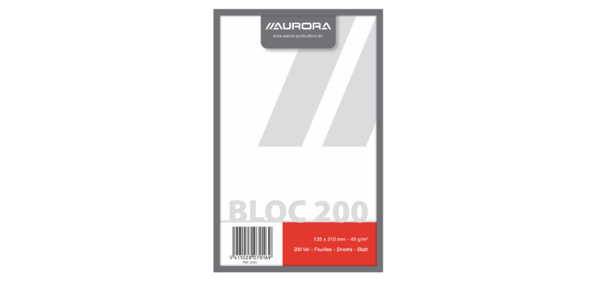 Plain notepad Aurora 135x210mm 200 sheets 45g