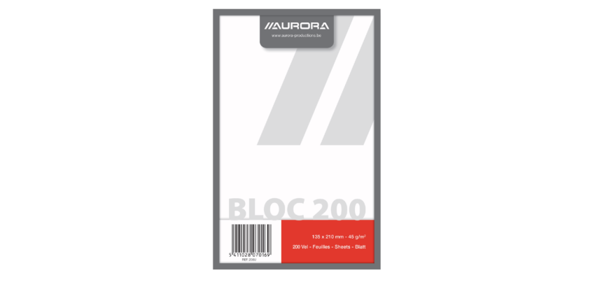 Aurora Skizzenblock 135x210mm glatt 200 Blätter 45g