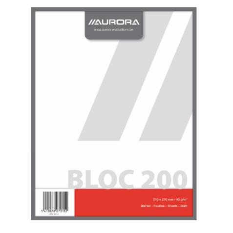 Bloc brouillon Aurora 210x270mm uni 200 feuilles 45g