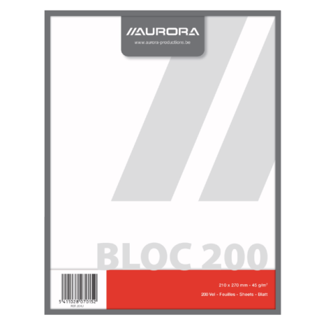 Kladblok Aurora 210x270mm blanco 200 vel 45gr