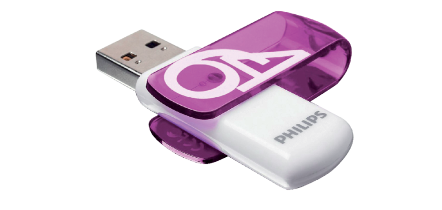 Clé USB 2.0 Philips Vivid USB-A 64Go violet