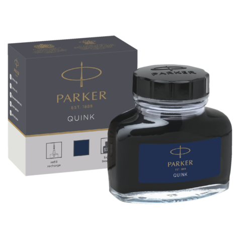 Encre stylo plume Parker Quink 57ml bleu/noir