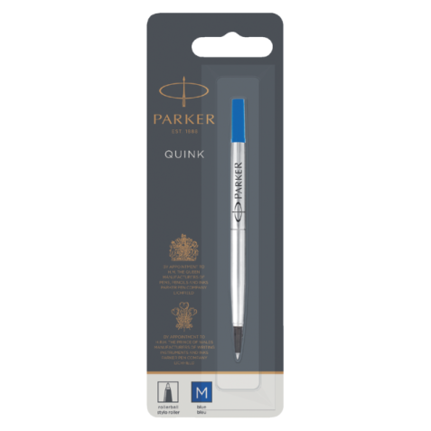 Recharge roller Parker Quink Medium bleu blister 1 pièce