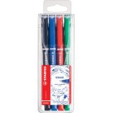 Filzstift Stabilo Sensor F Spitze extrafein, sortierte Farben - 4er Packung