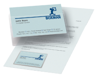 Etui cartes de visite Djois 95x60mm autocollant haut ouvert transparent 100 pièces