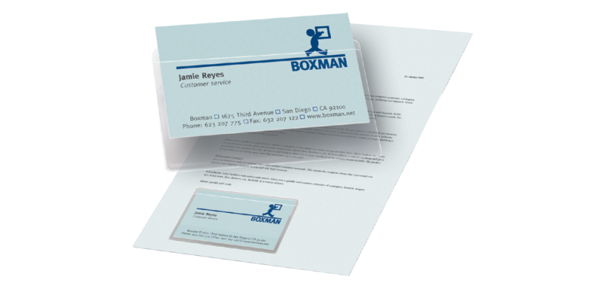 Adhesive Business Card Holders Djois 95x60mm Top Open Transparent 100 Pieces