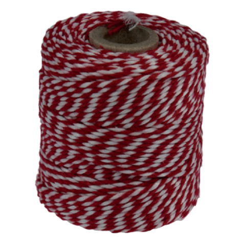 Touw Muller katoen 50 gram 45 meter rood/wit