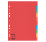 Intercalaire A4 carte colorée Esselte 10 onglets neutres multicolores - 1 jeu