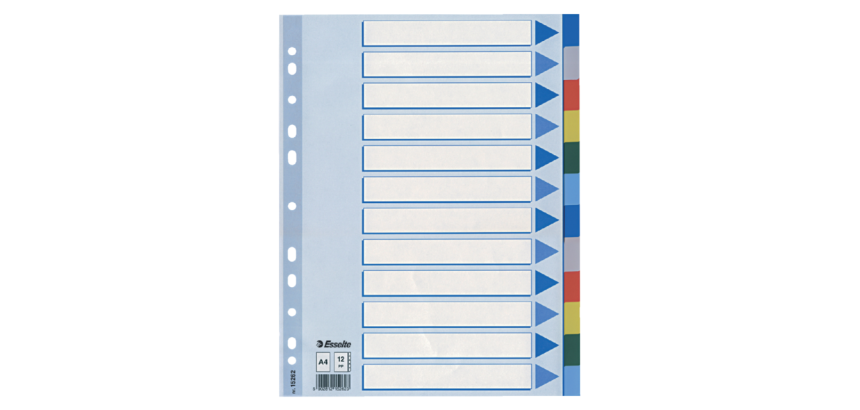 Esselte tabbladen 12 tabs