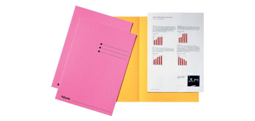 Esselte filing folder, pink, 180 gsm cardboard, pack of 100 pieces