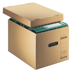 Archief- en transportdoos met deksel Leitz Premium 335x280x440mm natuurbruin