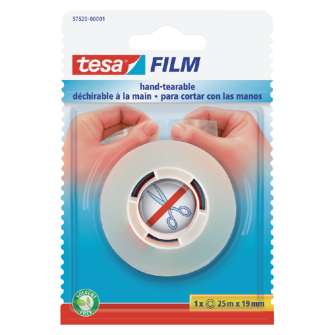 Plakband  tesafilm® 25mx19mm handscheurbaar transparant