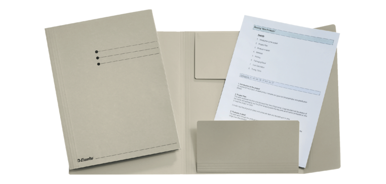 Chemise à 3 rabats Esselte A4 manille 275g gris