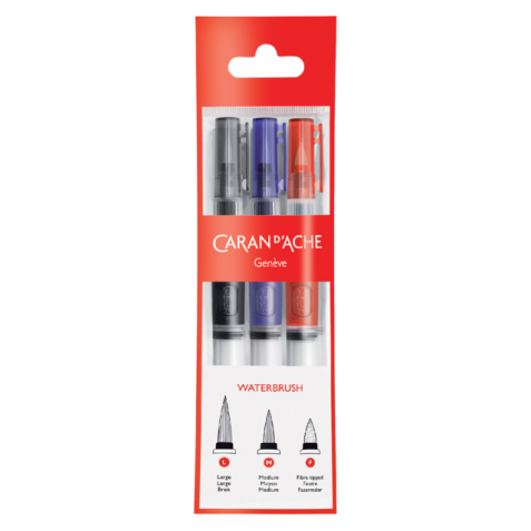 Pinceaux à réservoir Caran d’Ache Medium Large pointe feutre 3 pièces